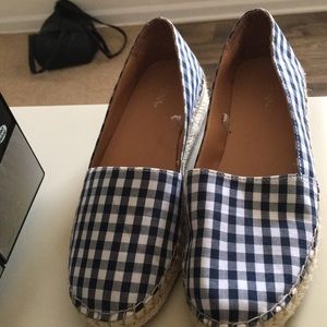 Blue ,black and white espadrilles